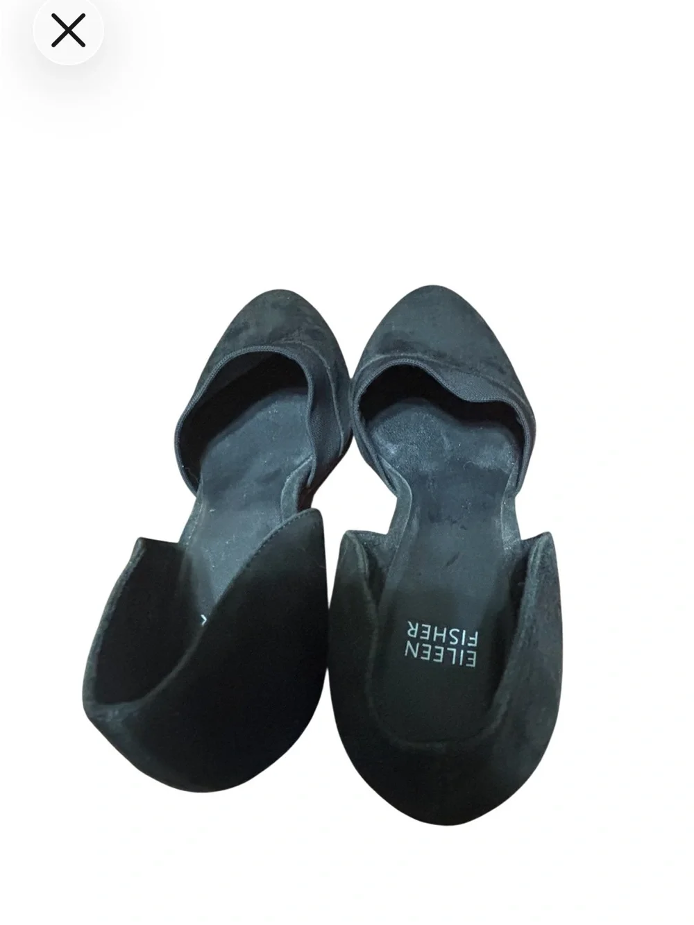 Eileen Fisher Black Pointed D'Orsay Flats
